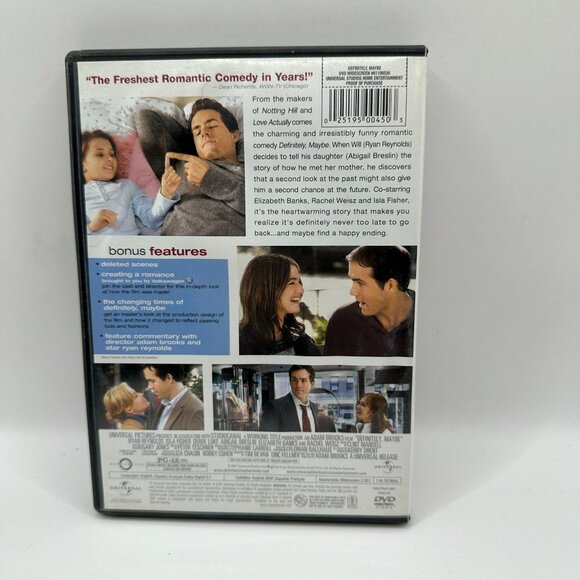 Definitely Maybe DVD Ryan Reynolds Universal Romantic Comedy Widescreen PG 13 - Picture 2 of 3